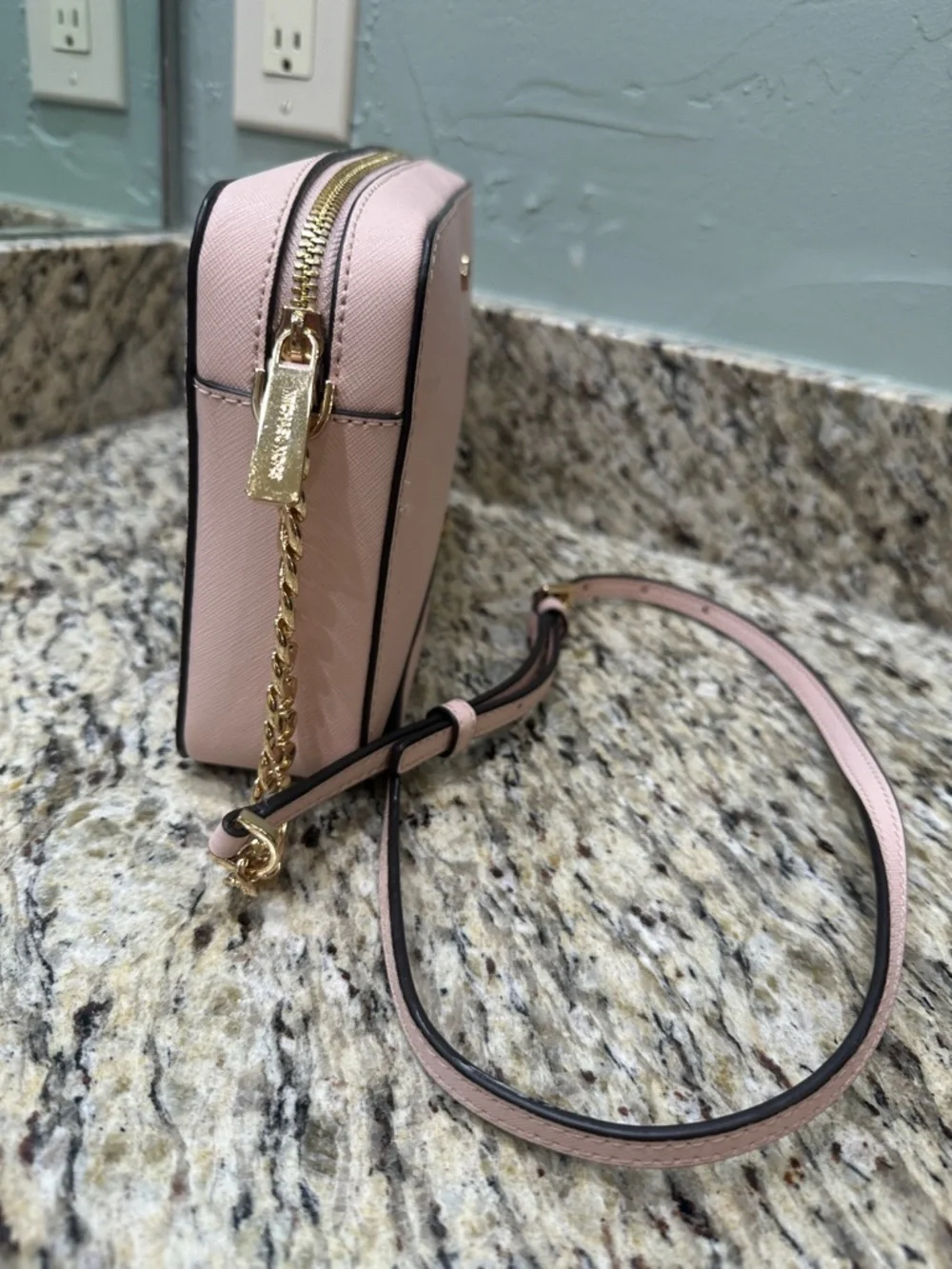 Michael Kors Light Pink Saffiano Crossbody Bag with Matching Wallet